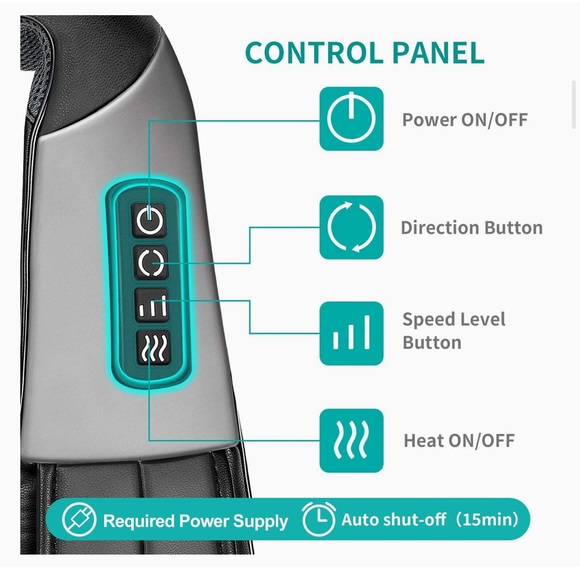 Nekteck Shiatsu Neck and Back Massager with Soothing Heat - Picture 6 of 10